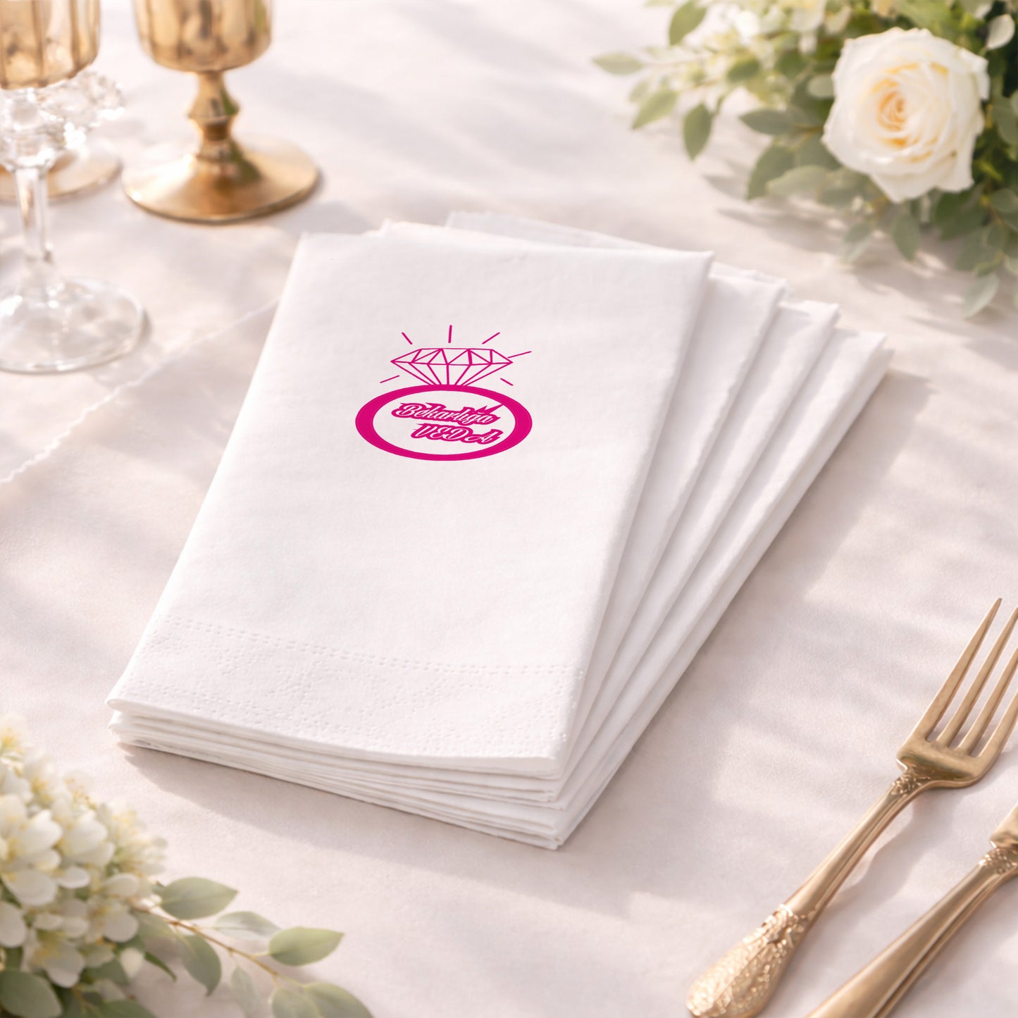 Bekarlığa Veda Yüzük Figürlü Kişiye Özel Kına Peçetesi