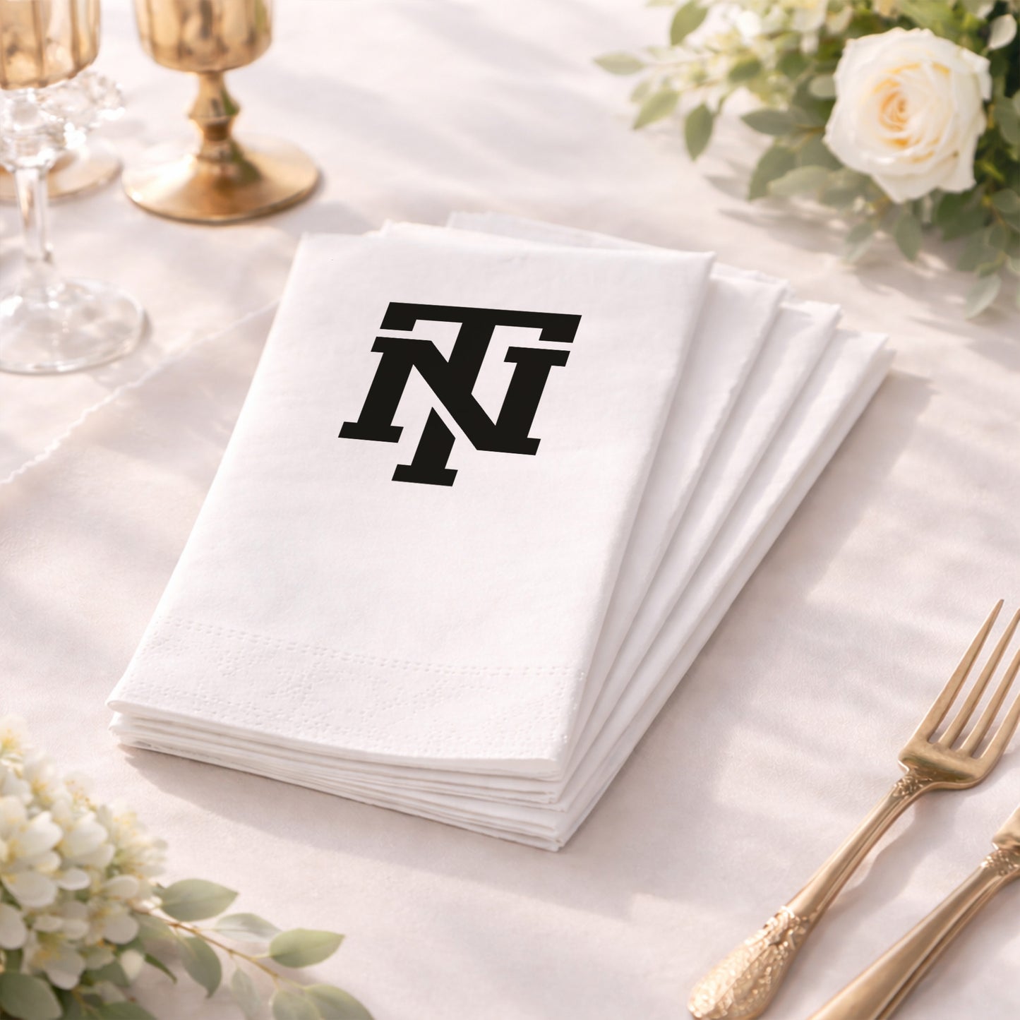 TN Baş Harfli Logolu Modern Baskılı Organizasyon Peçetesi