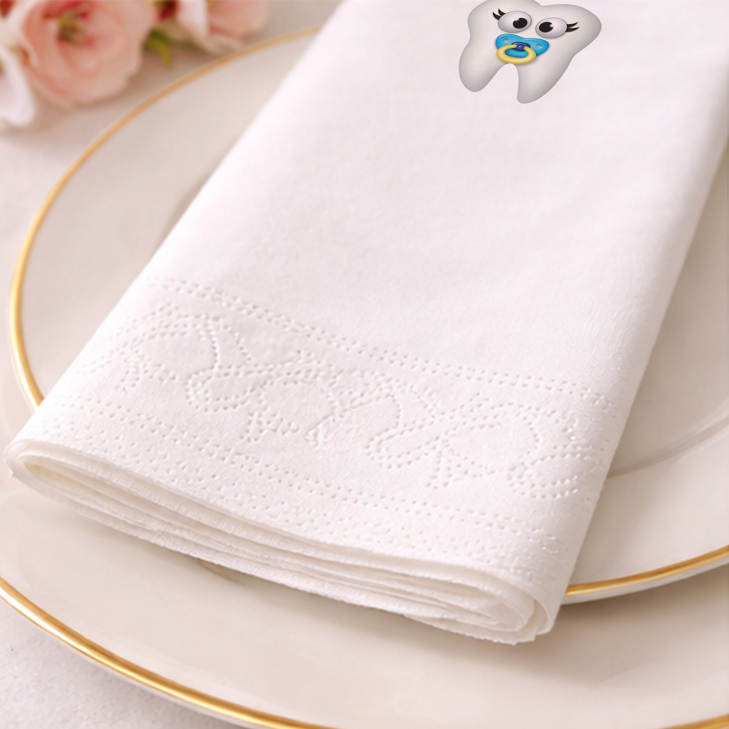 Emzikli Bebek Diş Figürlü İlk Dişim Çıktı Peçetesi