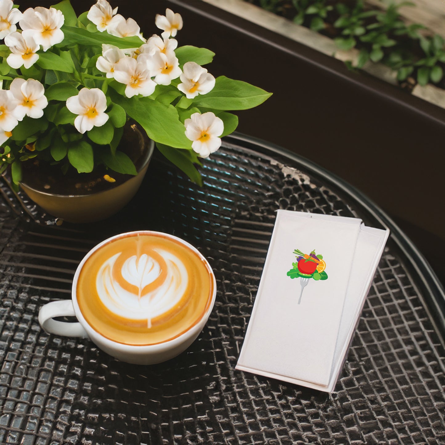 Diyet & Sağlıklı Yaşam Temalı Baskılı Peçete – 33x33cm Çift Katlı, 20’li Paket | Fresh Sebzeli Tasarım