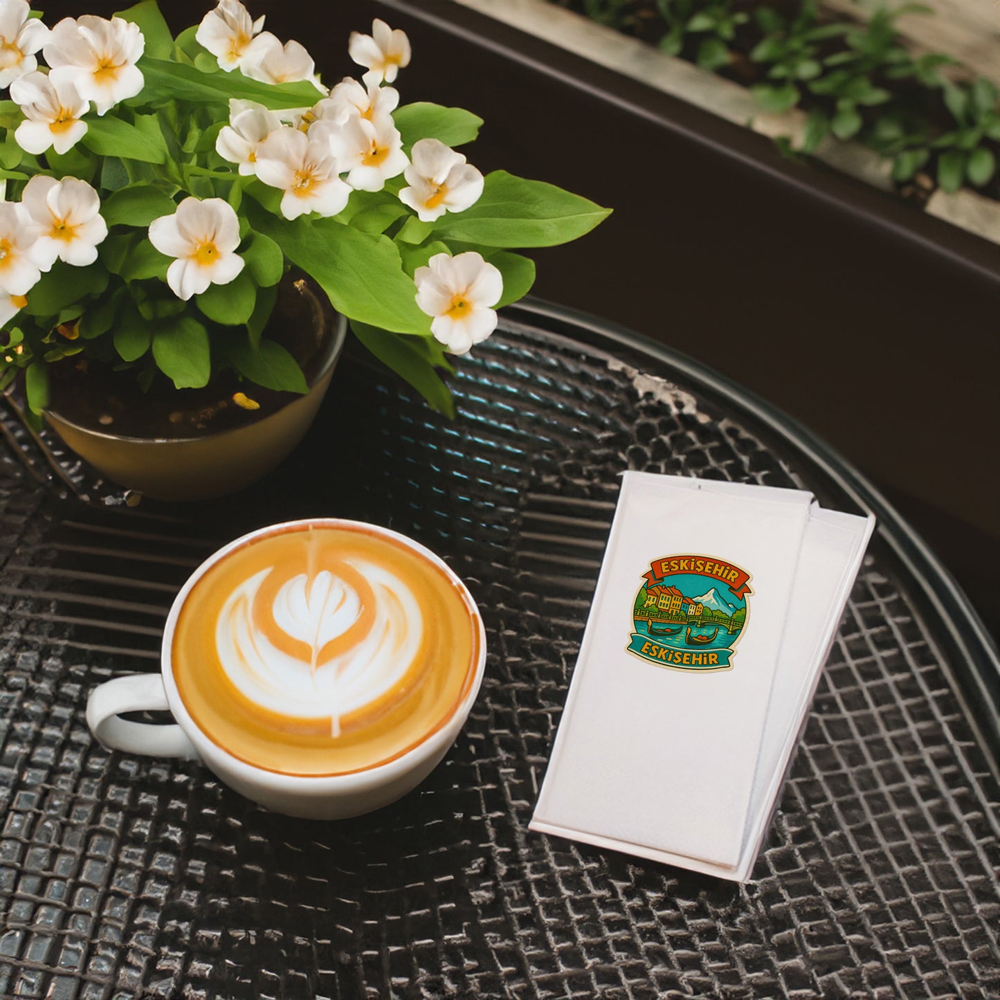 Eskişehir Şehir Desenli Baskılı Peçete | Porsuk Çayı ve Gondol Temalı Peçete
