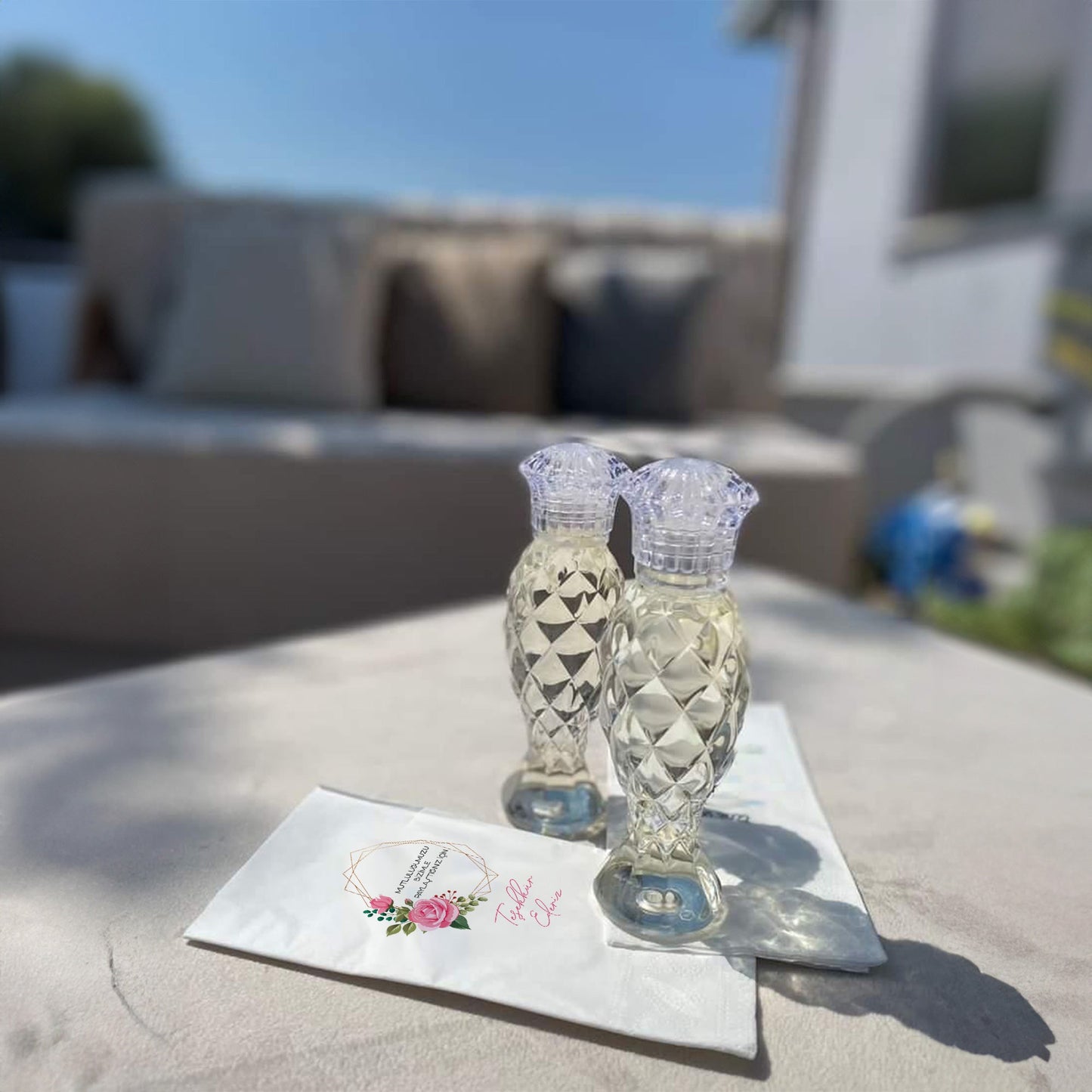 Pembe Gül Detaylı Özel Gün Peçetesi