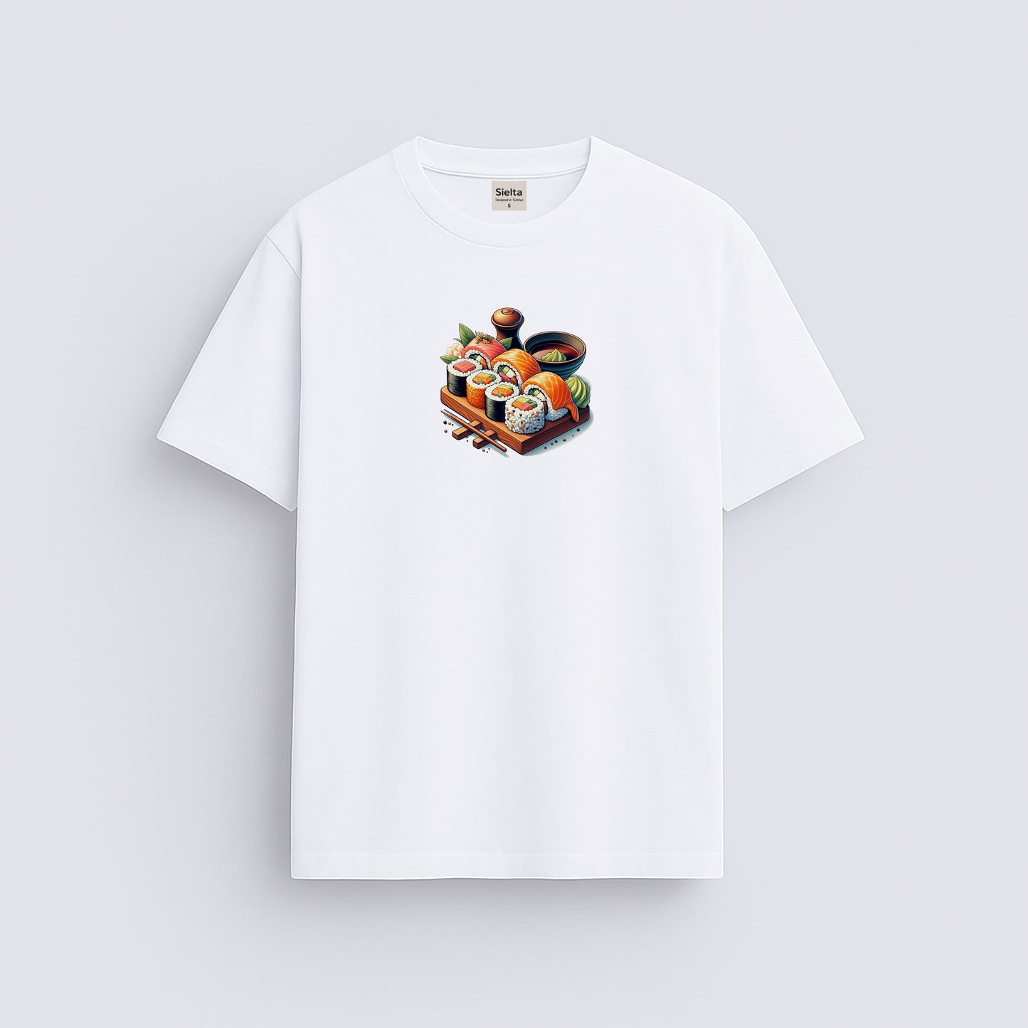 Sushi baskılı regular tişört
