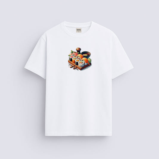 Sushi baskılı regular tişört
