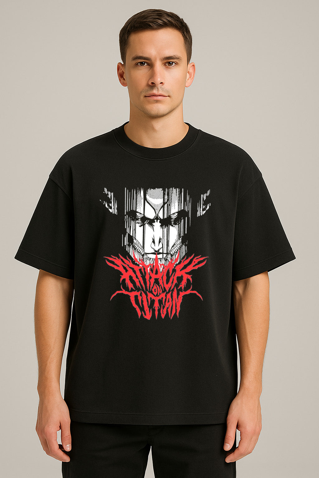 anime baskılı oversize tişört
