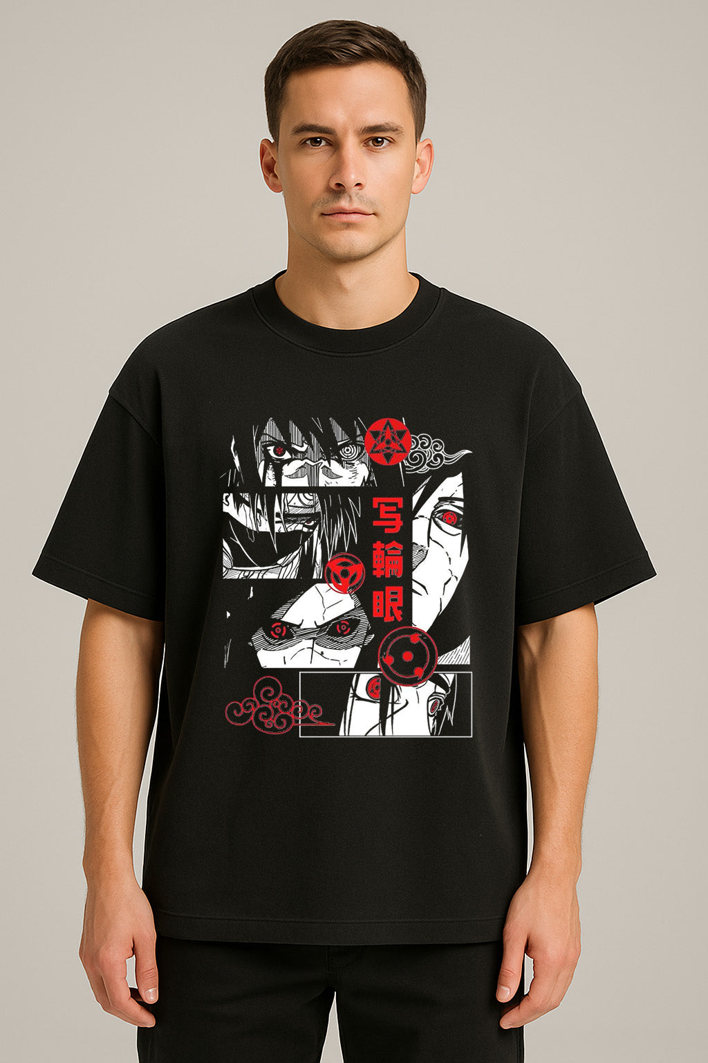 anime baskılı oversize tişört