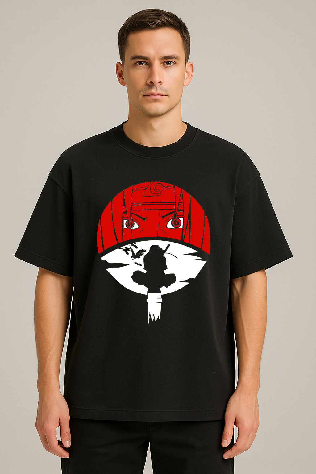 anime baskılı oversize tişört