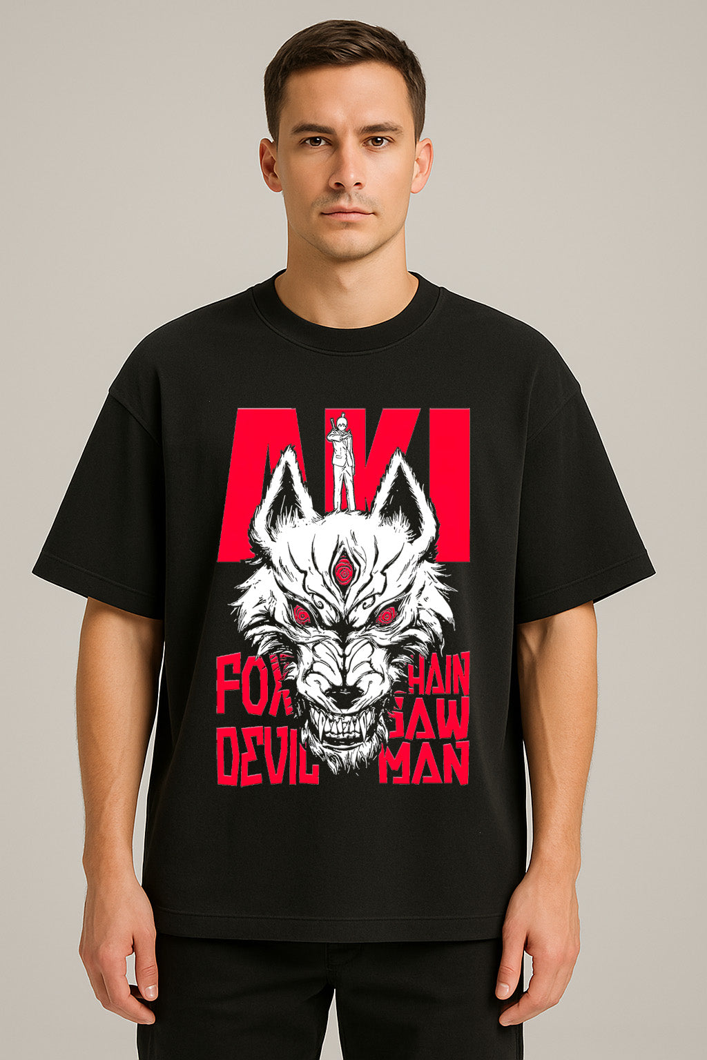 anime baskılı oversize tişört