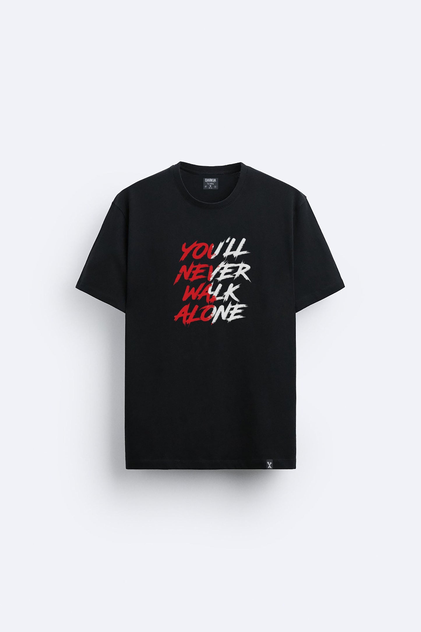 Never walk alone baskılı regular tişört