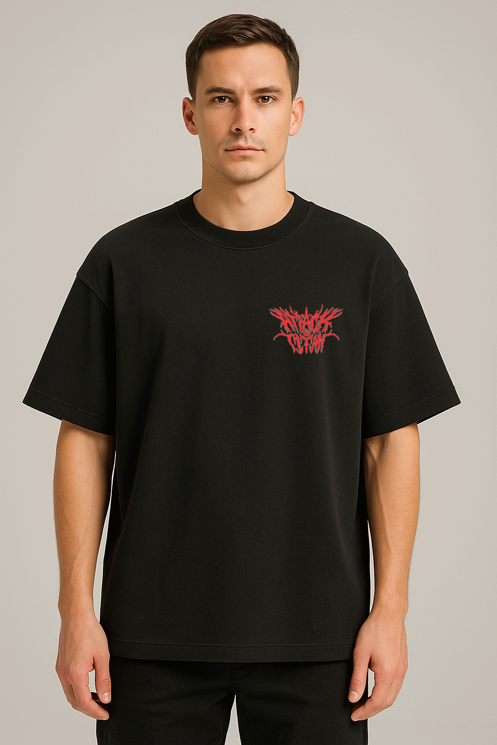 anime baskılı oversize tişört