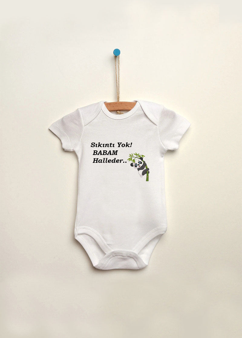 babam halleder baskılı bebek zıbın