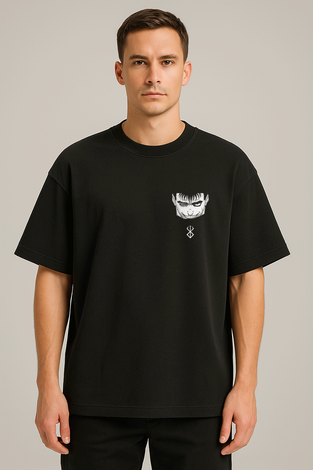 anime baskılı oversize tişört