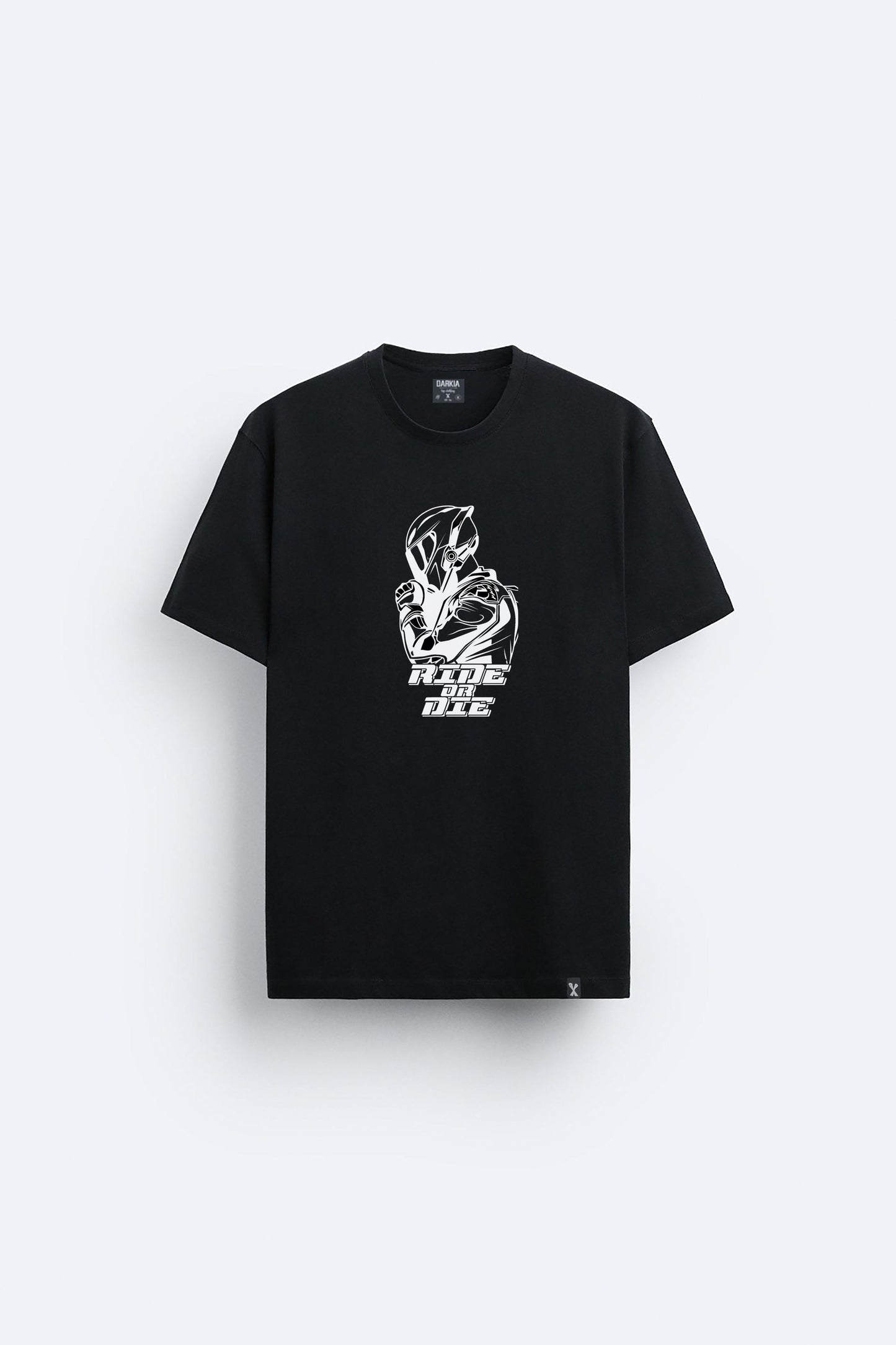 Motorcu baskılı regular tişört