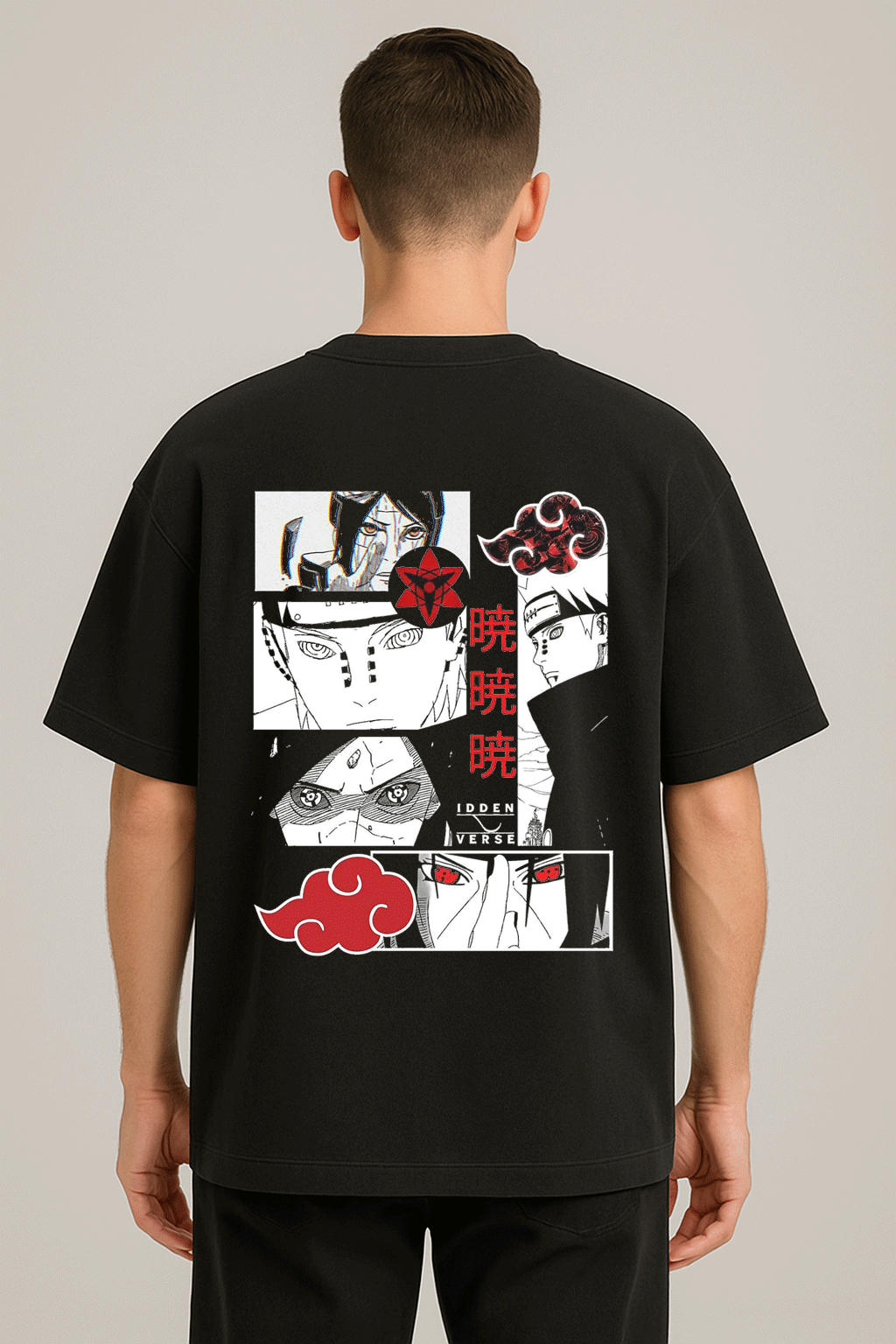 anime baskılı oversize tişört