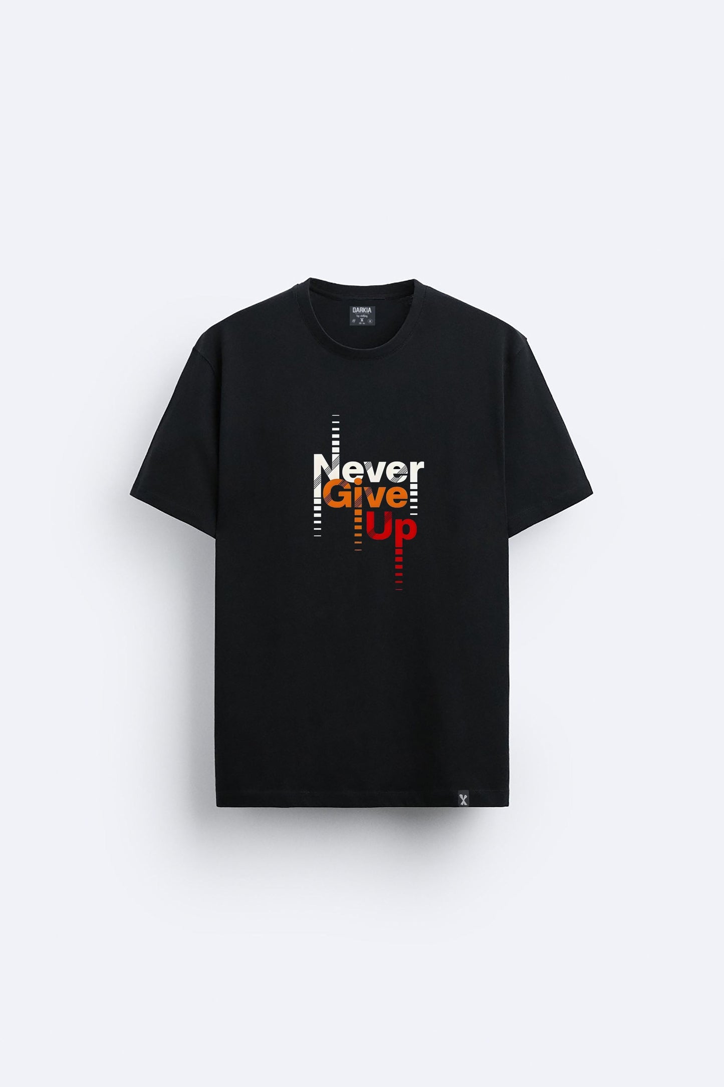Never give up baskılı regular tişört