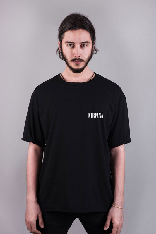 Nirvana baskılı oversize tişört