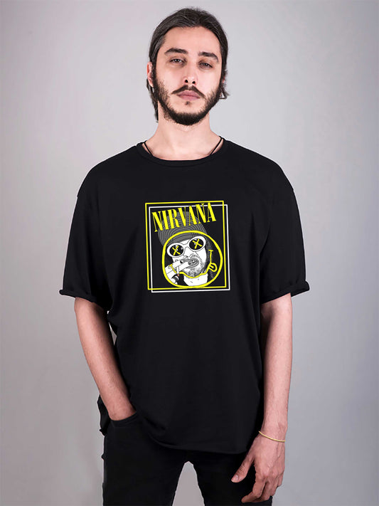 nirvana baskılı oversize tişört