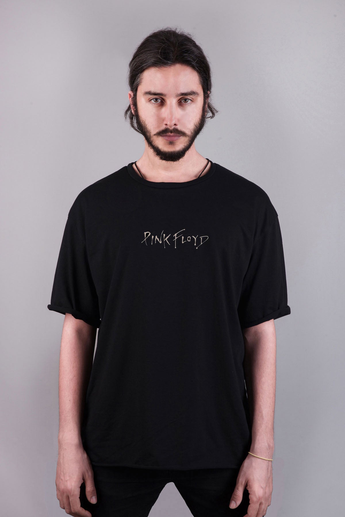 Pink Floyd baskılı oversize tişört