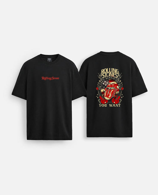 Rolling Stone baskılı oversize tişört