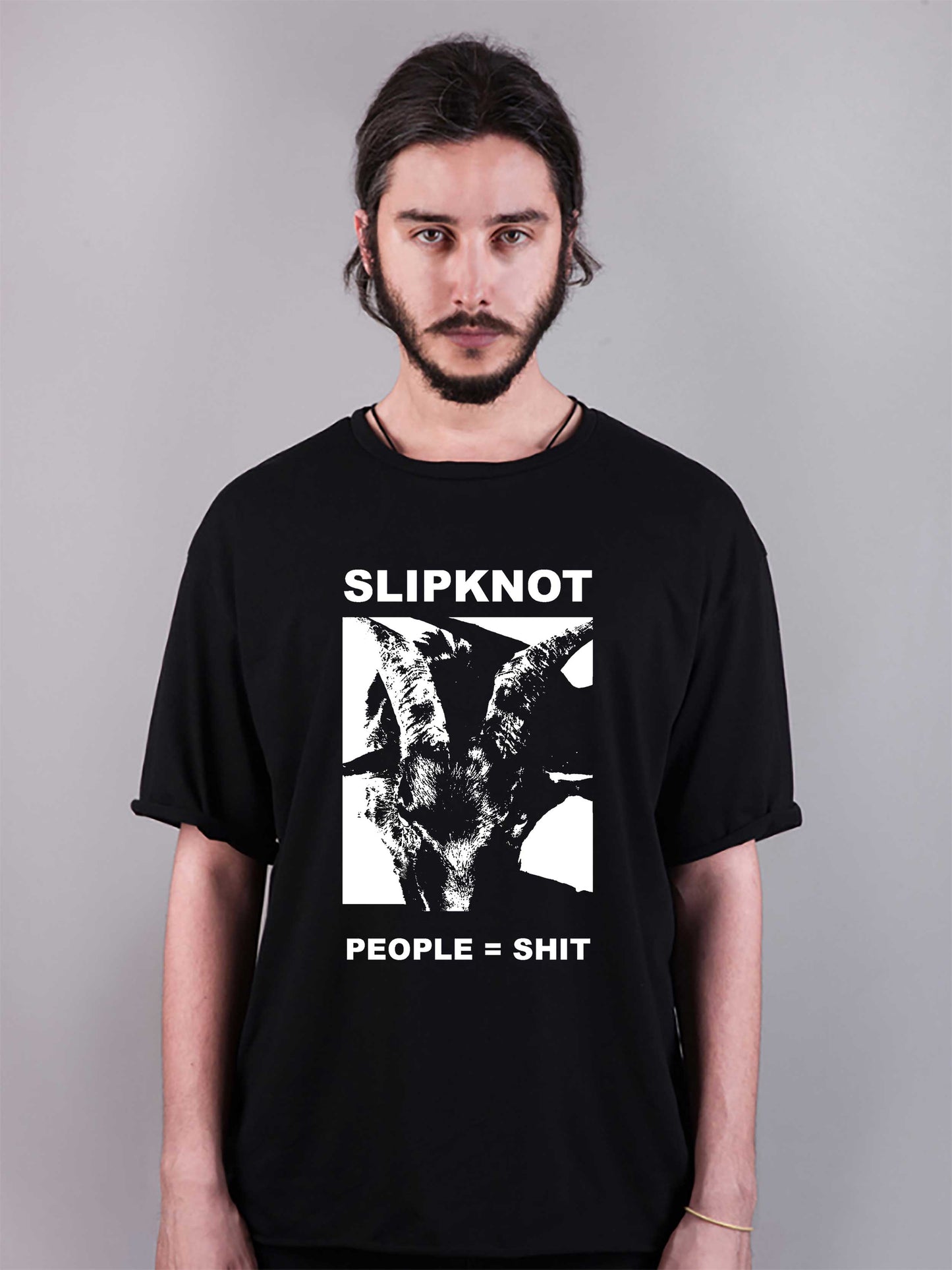 slipknot baskılı oversize tişört