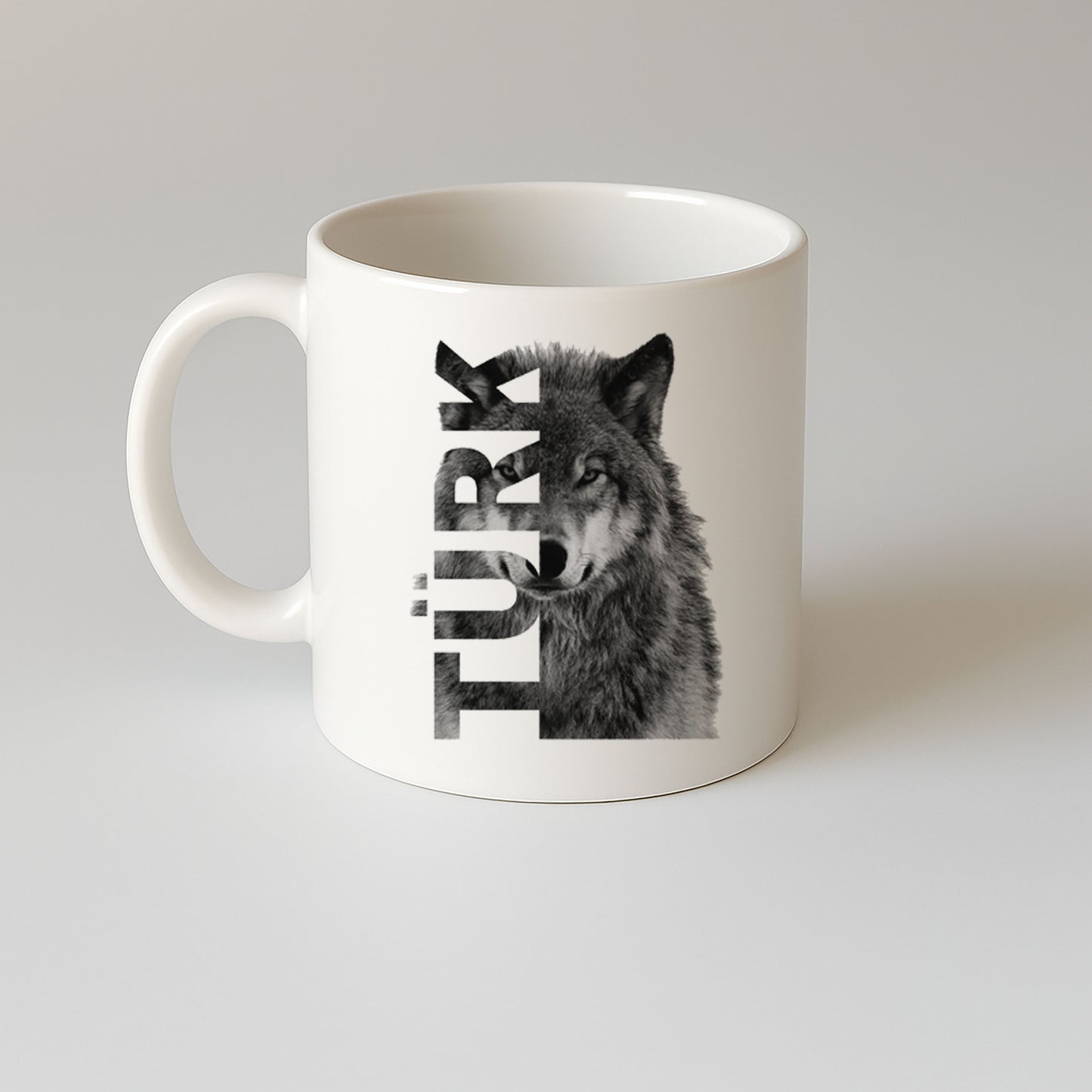 Türk Bozkurt Baskılı Porselen Kupa