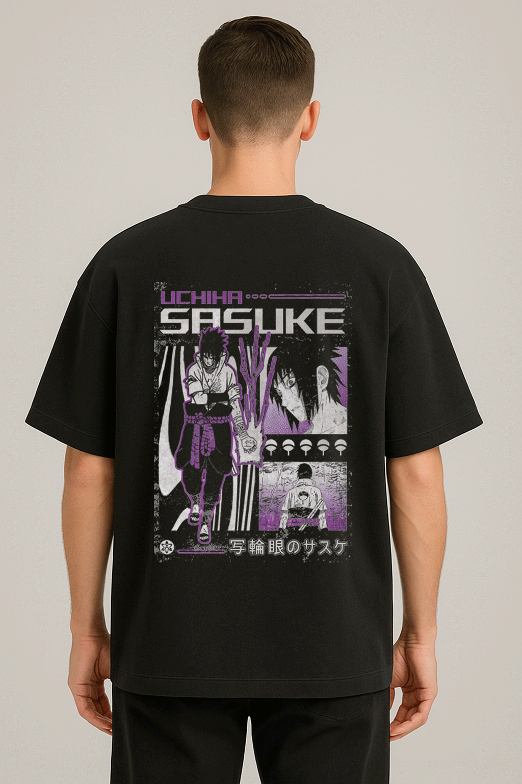 anime baskılı oversize tişört