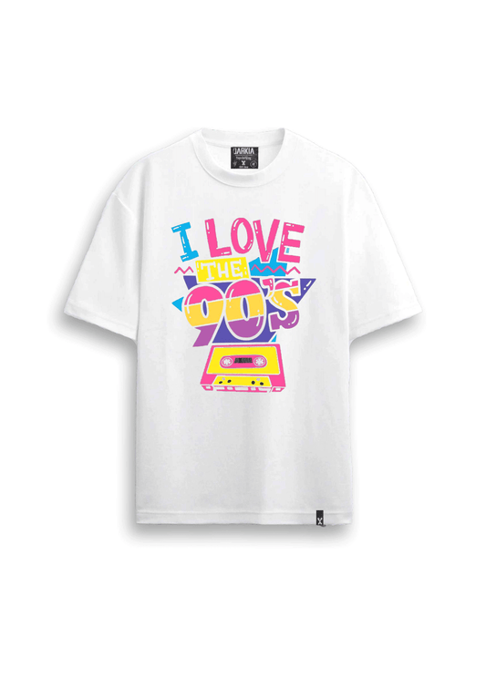 retro baskılı oversize tişört