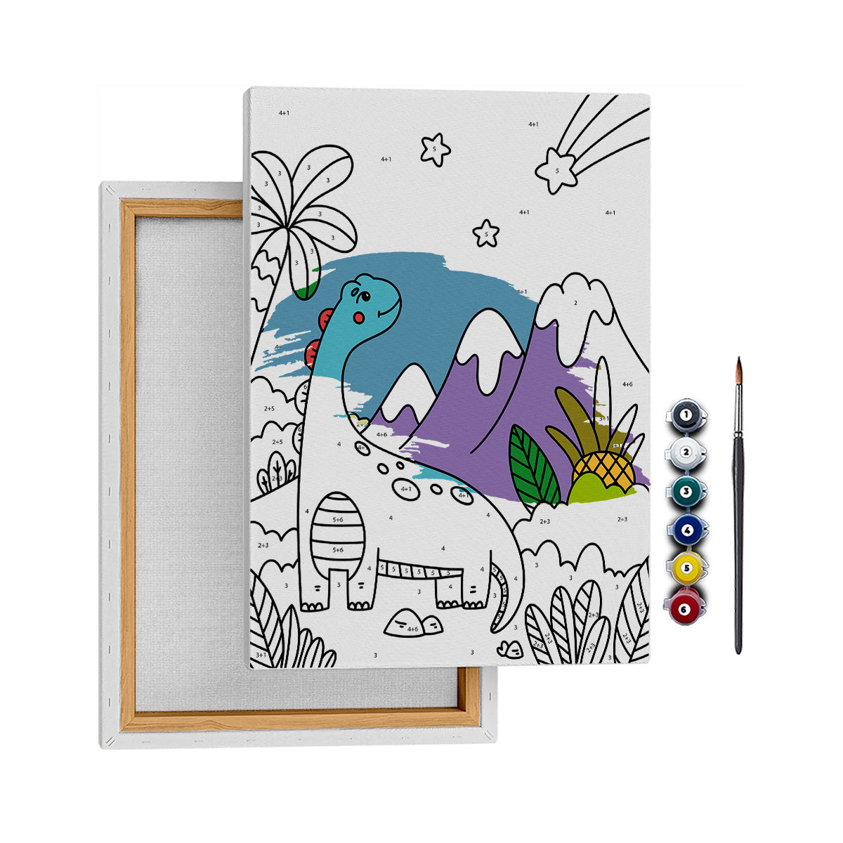 Gökyüzünü İzleyen Dino - 25x35cm - Boyama Tablo