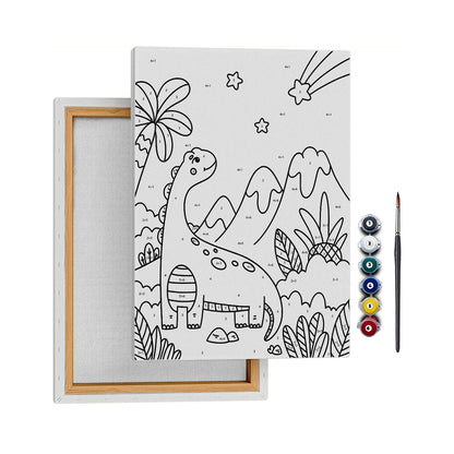 Gökyüzünü İzleyen Dino - 25x35cm - Boyama Tablo