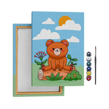 Mutlu Ayıcık - 25x35cm - Boyama Tablo