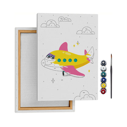 Mutlu Uçak - 25x35cm - Boyama Tablo