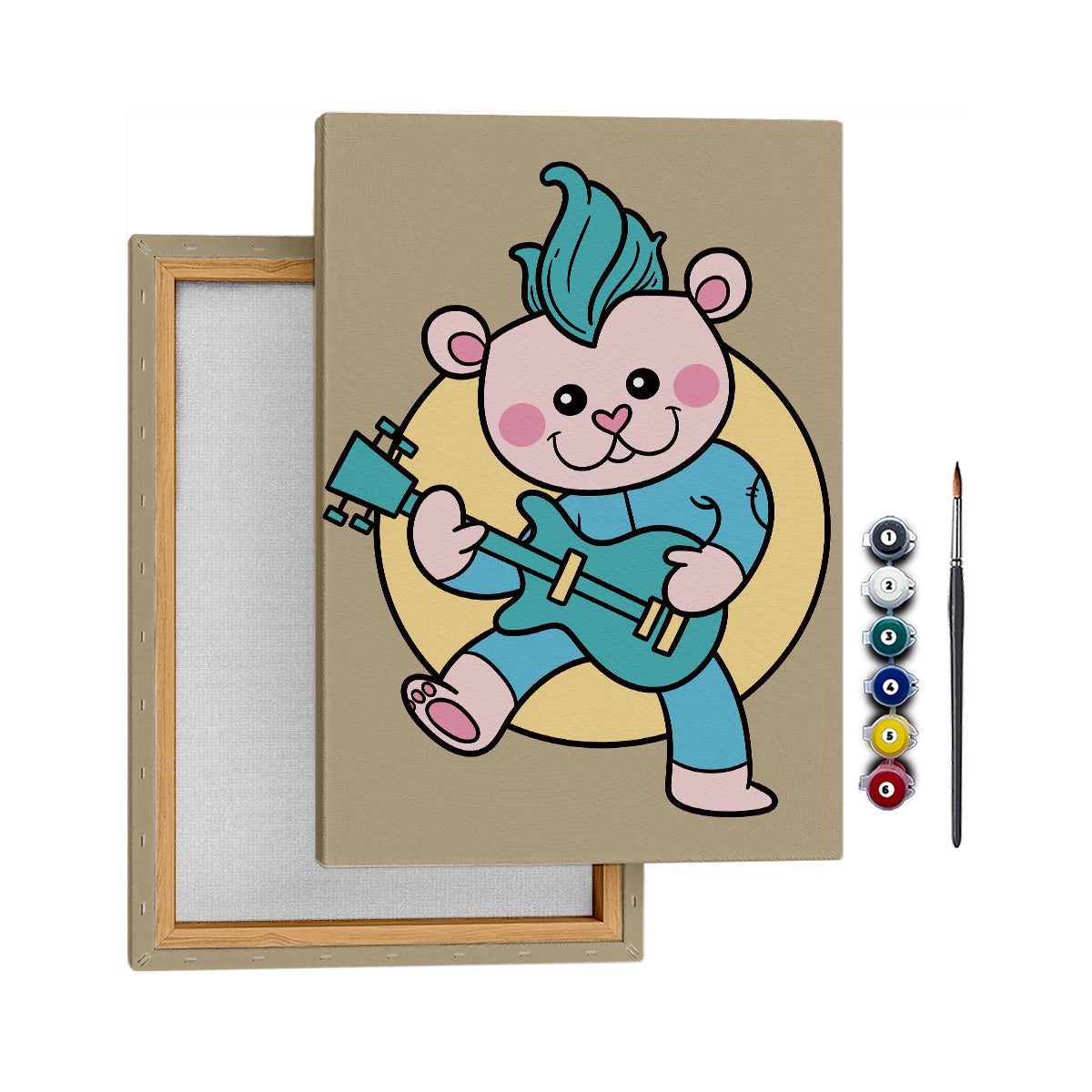 Müzisyen Ayı - 25x35cm - Boyama Tablo