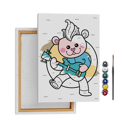 Müzisyen Ayı - 25x35cm - Boyama Tablo