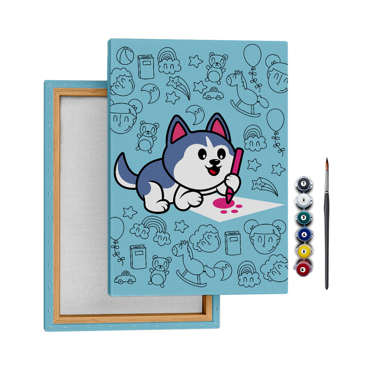 Ressam Köpek - 25x35cm - Boyama Tablo