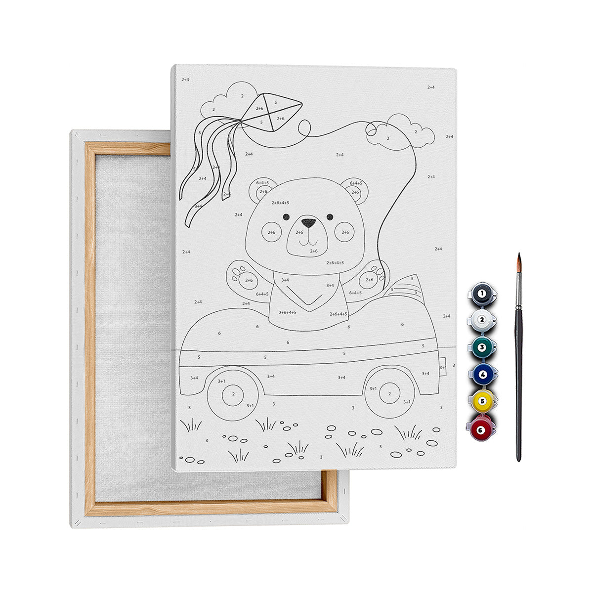 Araba Süren Ayıcık - 25x35cm - Boyama Tablo