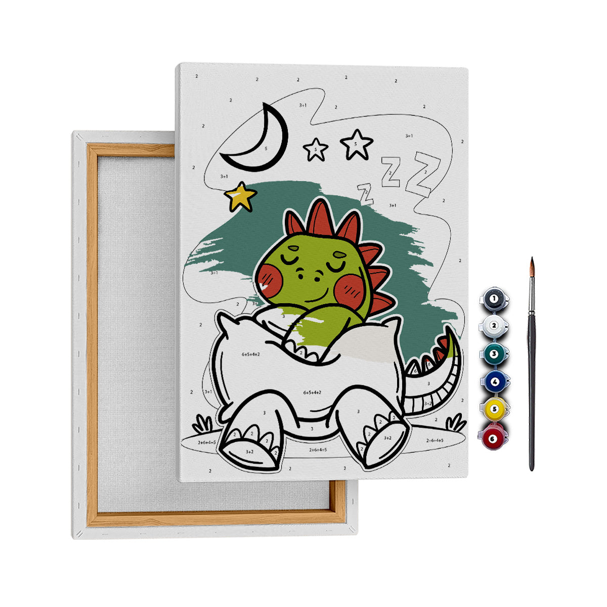 Uykucu Dino - 25x35cm - Boyama Tablo