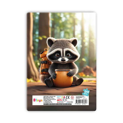 Rakun Dostumuz - 12 Parça Frame Puzzle