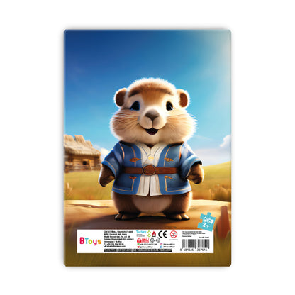 Sevimli Kunduz - 12 Parça Frame Puzzle