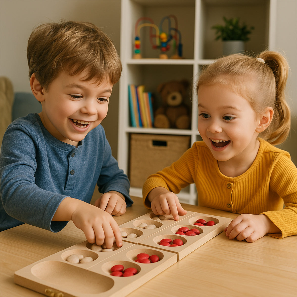 Kapaklı Mankala - Ahşap Zeka Ve Strateji Oyunu