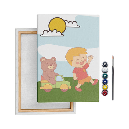 Arkadaşım Ayıcık - 35x50cm - Boyama Tablo