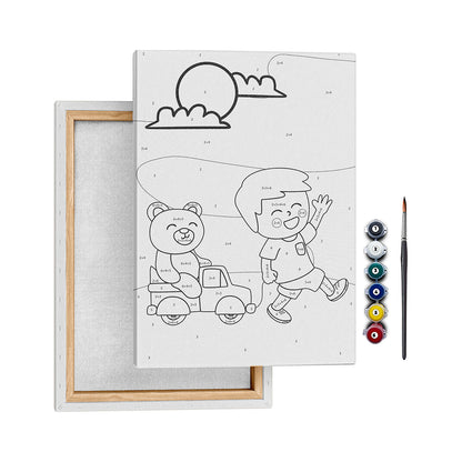 Arkadaşım Ayıcık - 35x50cm - Boyama Tablo