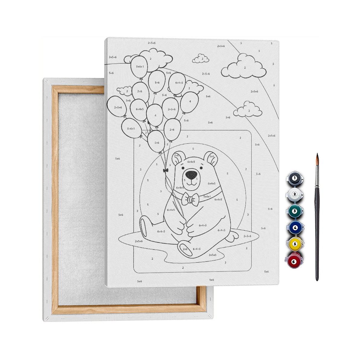 Baloncu Ayı - 35x50cm - Boyama Tablo