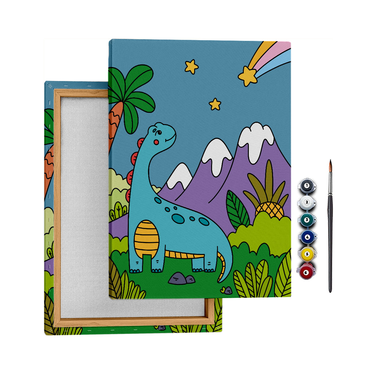 Gökyüzünü İzleyen Dino - 35x50cm - Boyama Tablo