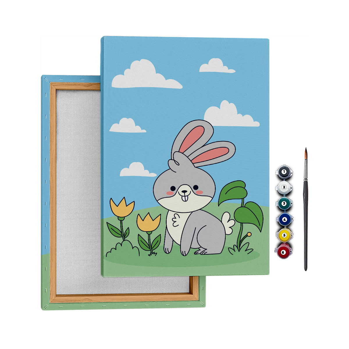 Mutlu Tavşan - 35x50cm - Boyama Tablo