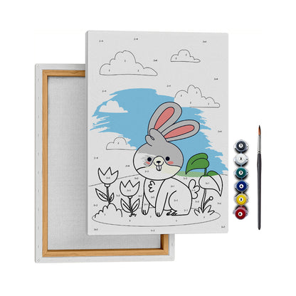 Mutlu Tavşan - 35x50cm - Boyama Tablo