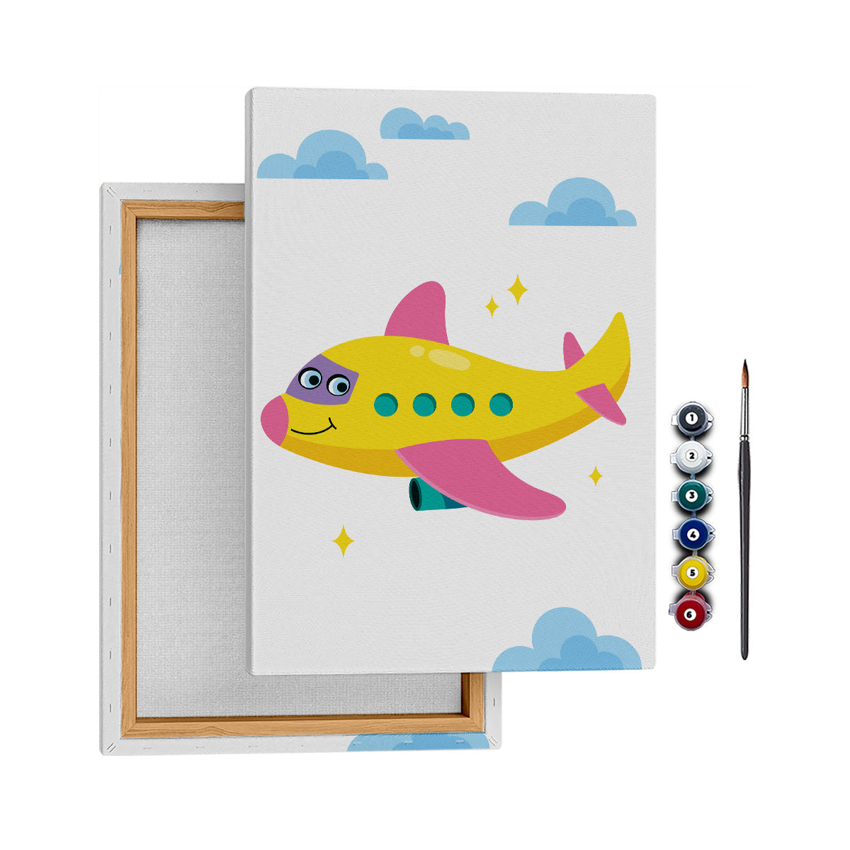 Mutlu Uçak - 35x50cm - Boyama Tablo