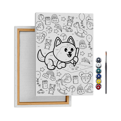 Ressam Köpek - 35x50cm - Boyama Tablo