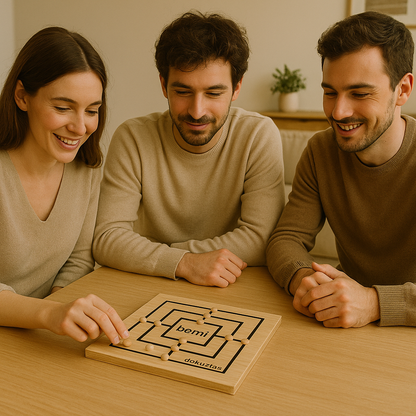 Bemi Üçtaş & Dokuztaş Zeka ve Strateji Oyunu | 2’si 1 Arada Ahşap Mantık Oyunu (5+ Yaş)