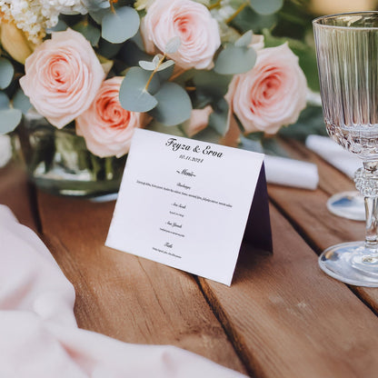 Masa Kartı - A6 Katlanır İsimlik | 120gr 1. Hamur veya 270gr Fotoğraf Kağıdı