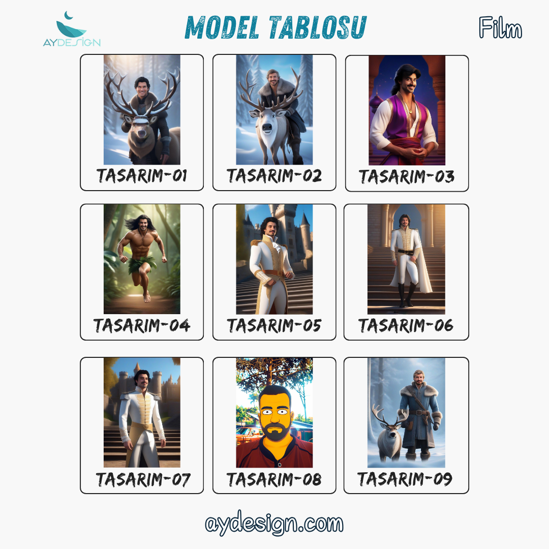 Kişiye Özel Film ve Çizgi Film Temalı Karikatür Cam Tablo | Eğlenceli ve Şık Dekor